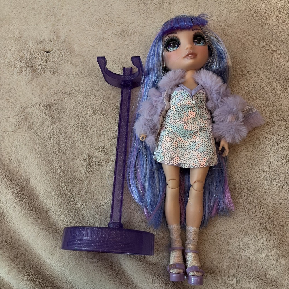 Rainbow High Violet Willow Fashion Doll Winter Break Purple Doll & Stand